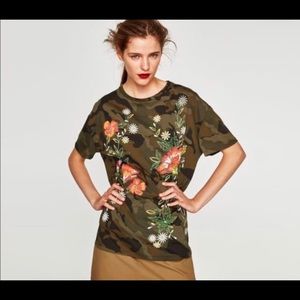Zara Camo Floral Shirt